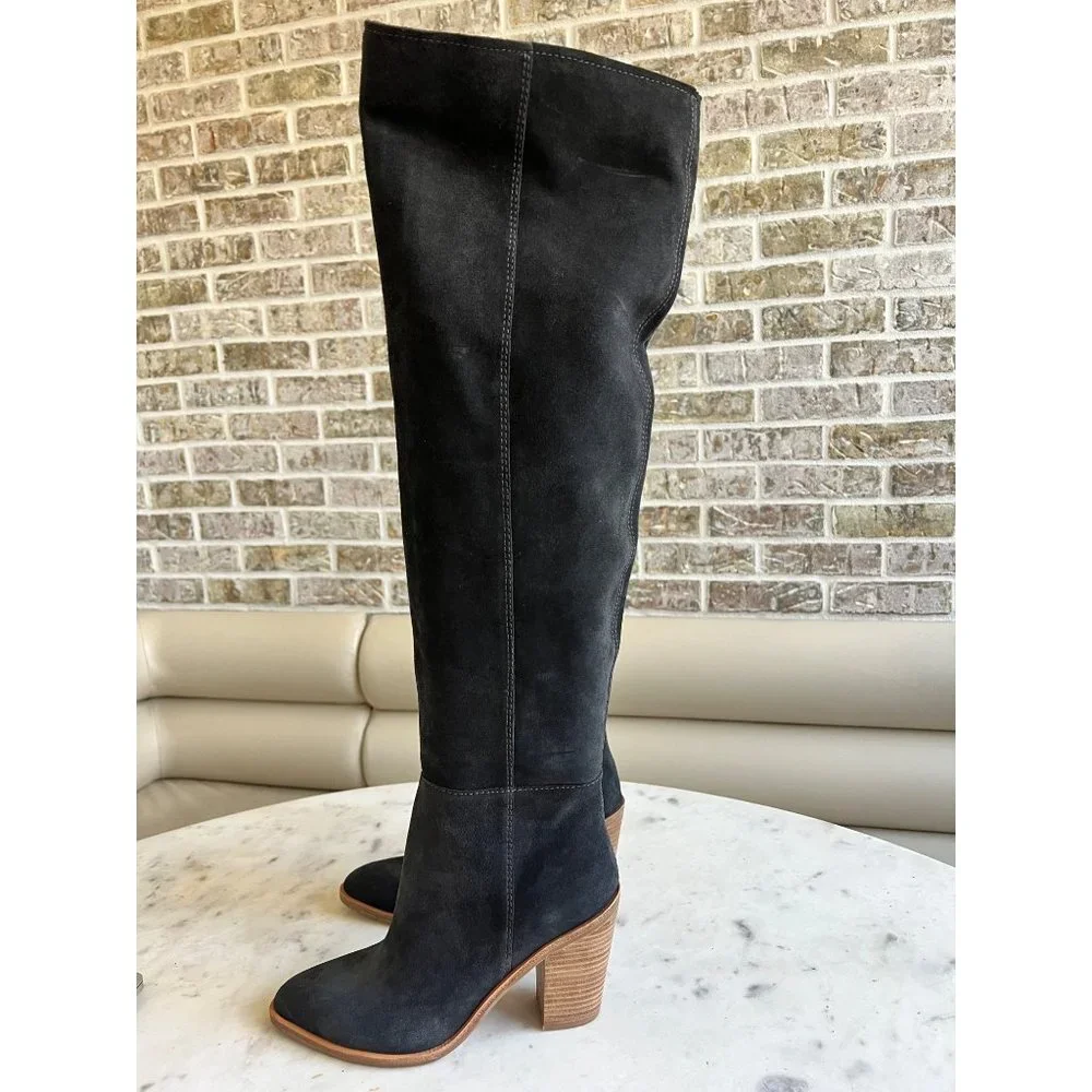 NEW TREASURE & BOND Heidi Over The Knee grey suede Boots Size 8